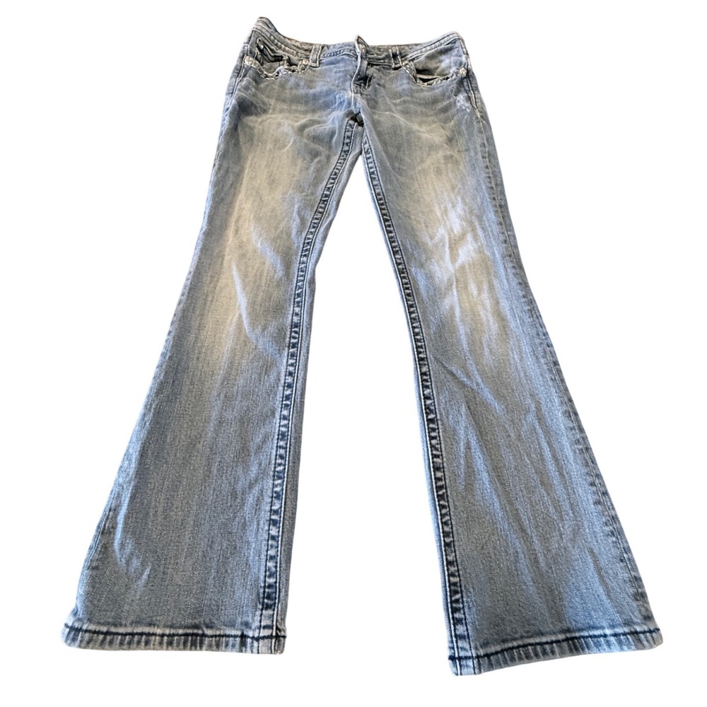 Miss Me Easy Boot Embellished Studded Jeans Light Wash JES652ER Size 29